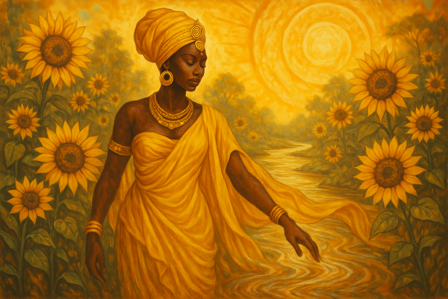 Oshun sunflower imagery 